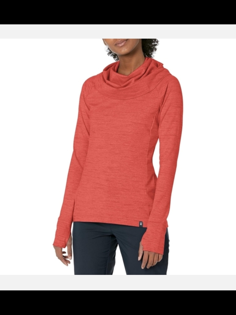 Spyder Women's Coral Red Cowl Neck Sweater